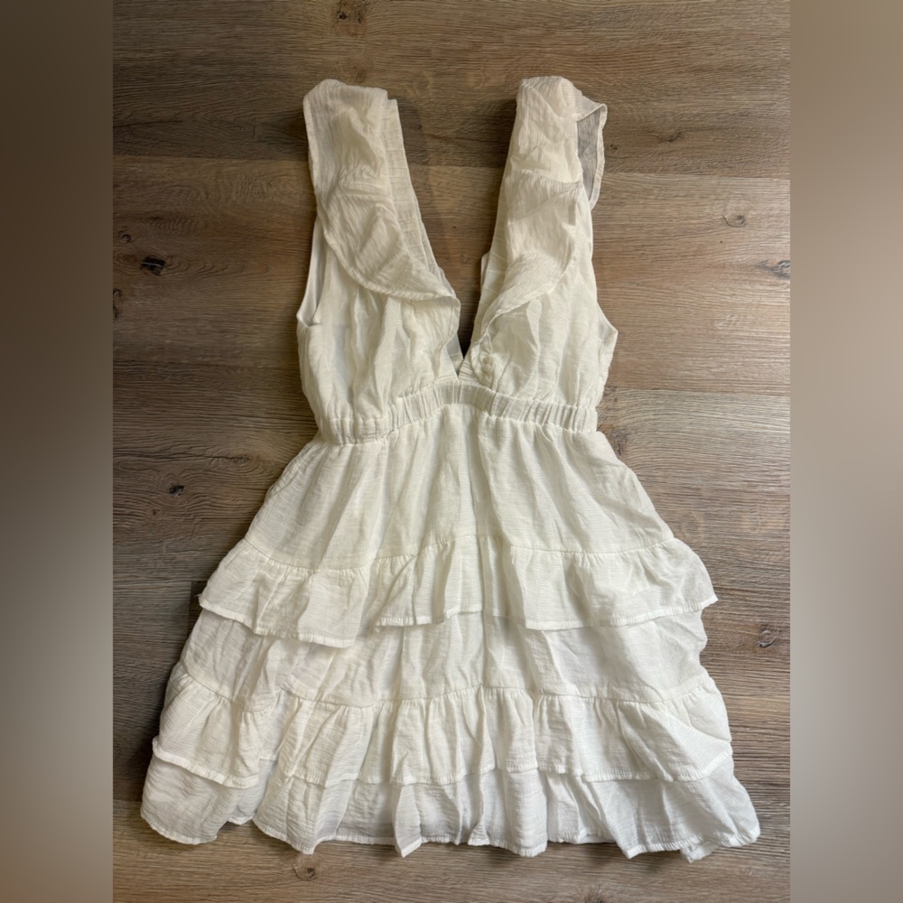 Fashion Nova White Ruffled Mini Dress